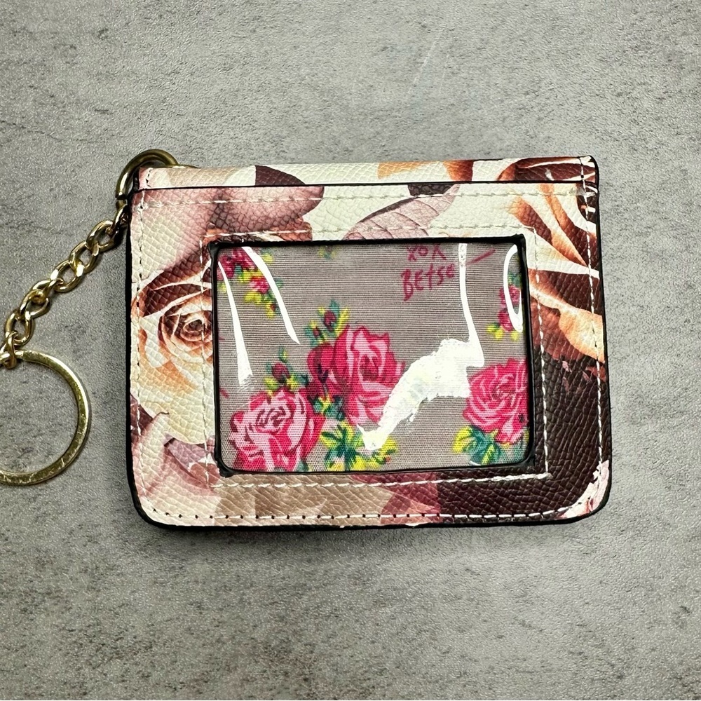 Betsey Johnson Floral Card Holder w/ Chain - Picture 4 of 4